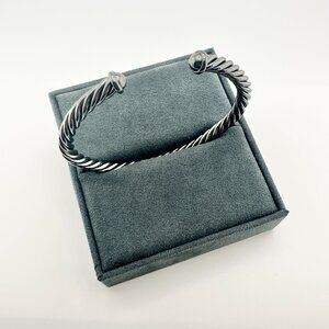 David Yurman Cable Cuff Bracelet in Black Aluminum - 6mm - Size Small